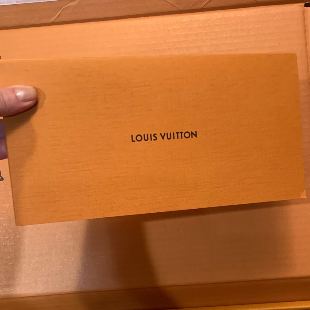 Louis Vuitton Signature Orange envelope, new and authentic